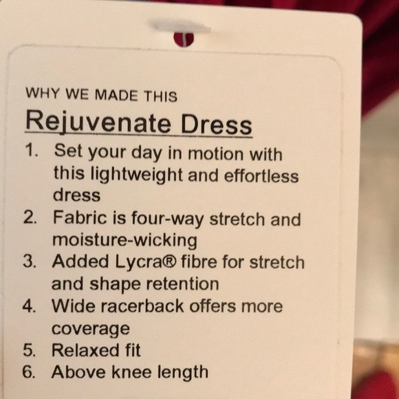NWT Lululemon Rejuvenate Dress - Picture 6 of 6